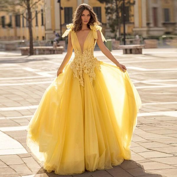 

plunging v neck prom dresses beaded applique a line long tulle cocktail party bride gowns custom made for special occasion, Black