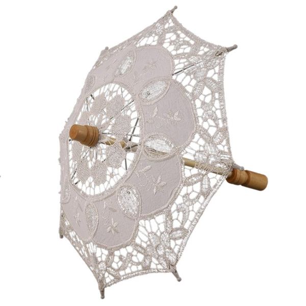 

umbrellas 12 inch mini vintage wood embroidery cotton lace parasol umbrella wedding so small for gift po props kids gi