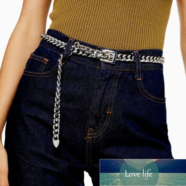 

gold chain belt jeans silver metal punk belts for women gothic ketting riem cinturon mujer waistband long thin cummerbunds factory price exp, Black;brown