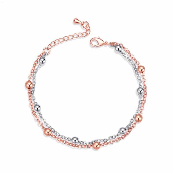 

link, chain jingyang fashion multilayer bead bracelets for women girls white rose gold color link wedding party jewelry charm bracelet, Black