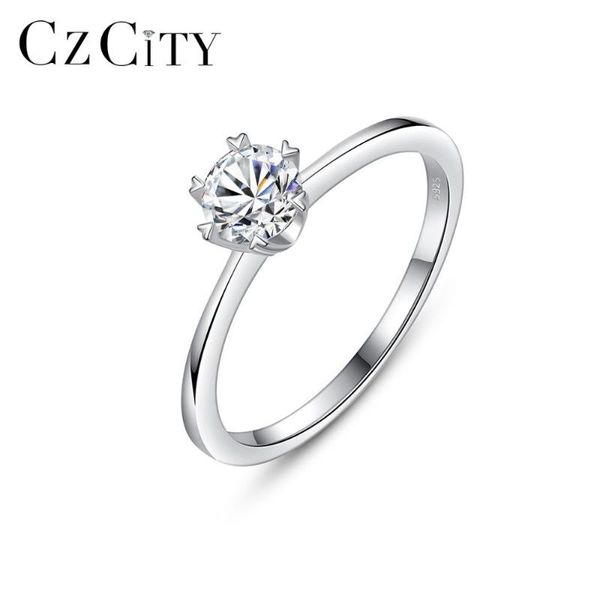

cluster rings czcity 1ct-moissanite diamond for women wedding engagement ring with small heart 925 sterling silver fine jewelry msr-020, Golden;silver