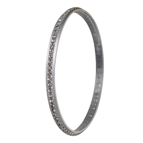 

bangle fashion bracelet simple bohemian style single row inlaid crystal charm bangles for women jewelry, Black