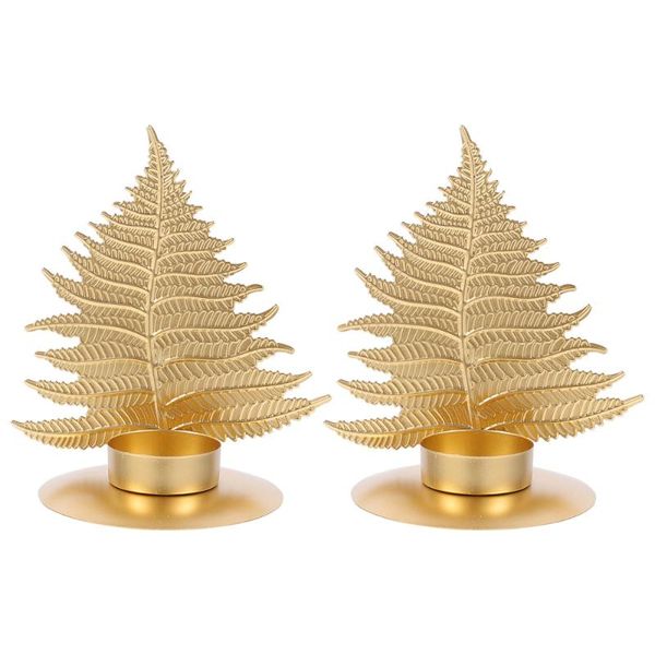 

candle holders 2pcs elegant iron candlestick romantic (golden)
