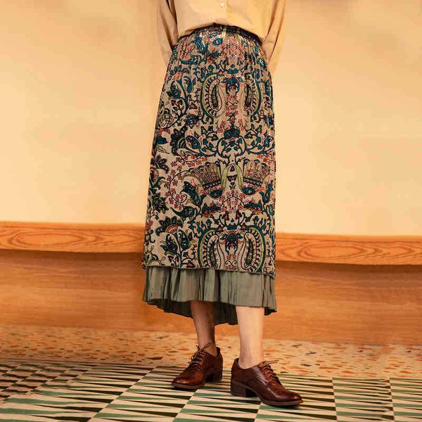 

skirts skirt women's high waist slim retro british styleversatile loose a-line long skirt 48jx, Black