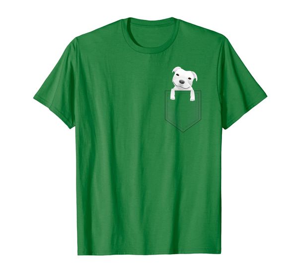 

pocket pitbull white puppy cute t-shirt, White;black