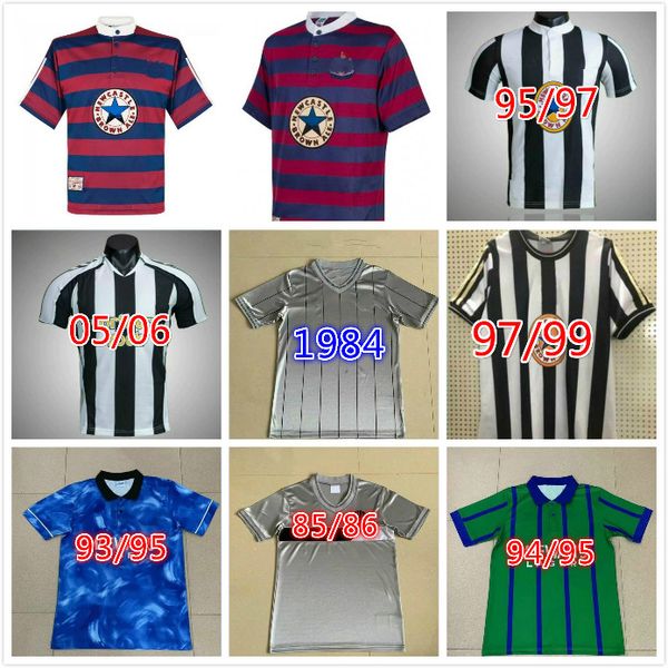 

1995 1996 1997 1998 2005 2006 retro magpies united fc soccer jersey asprilla barnes shearer batty bellamy classic football shirt, Black;yellow
