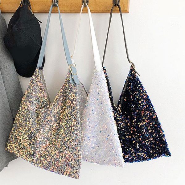 

evening bags luxury handbags fashion zipper shoulder one-shoulder bag sequins for women tote portable high capacity