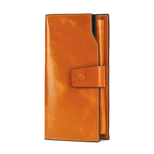 

leather ladies wallet long multi-card large capacity check wallets, Red;black