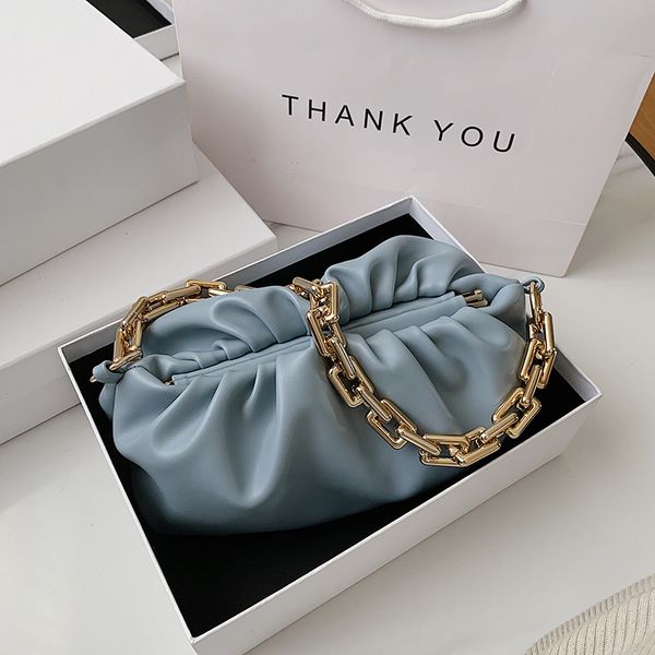 

luxury handbags single shoulder underarm bag 2021 popular new summer fashion net red fold chain slung fairy cloud white