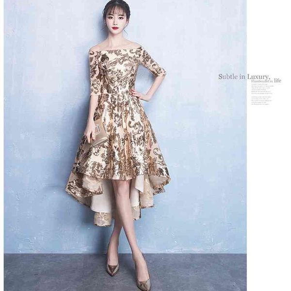 

gold short paragraph shoulder french sheath office lady polyester v-neck knee-length zippers 210416, Black;gray