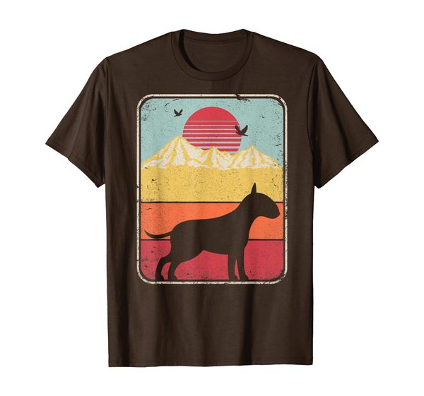 

bull terrier shirt. retro style t-shirt, White;black