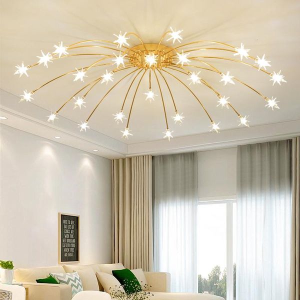 

ceiling lights modern creative minimalist clear glass star chandelier lighting led bulb chandeliers for living room bedroom foyer home decor