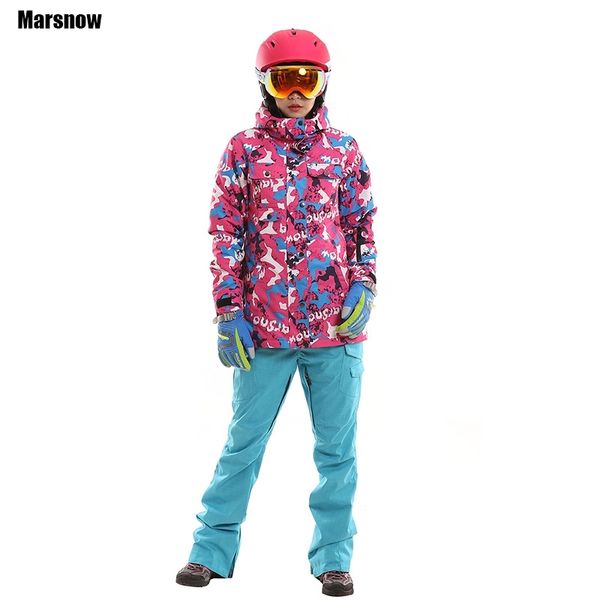 

dropshipping new russian -20 to -30 ski jackets and pant waterproof windproof outdoor wear sets winter snow suits for women