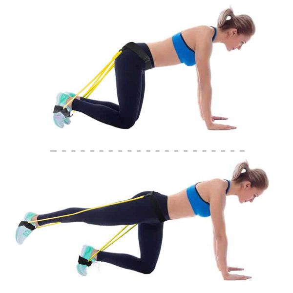 

fitness latex band pedal training exercise workout elastic rope bumuscle leg resistance bands equipments