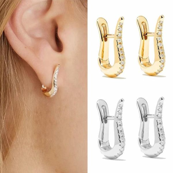 

hoop & huggie timeless wonder gorgeous zirconia small geo hoops earrings for women designer jewelry goth egirl statement cute punk boho 1322, Golden;silver