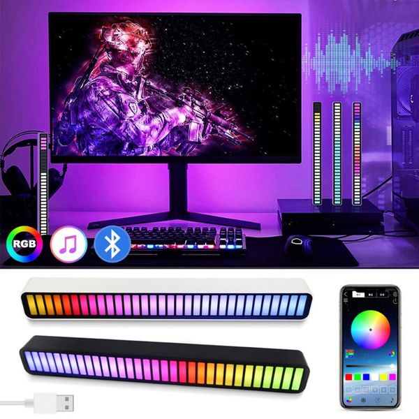 

night lights usb 32led rgb music bar atmosphere strip light bars sound control pickup rhythm desksetup backlight car smart
