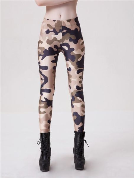 

women's leggings autumn summer digital camouflage printed elastic pants trousers work out wear leggins, Black