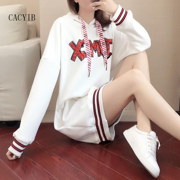 

winter women's dress 2021 woman korean fashion medium and long sequins velvet thickened hoodie casual dresses, Black;gray