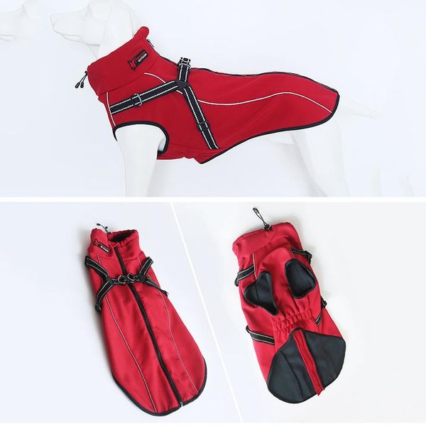 

dog apparel reflective raincoat clothes for medium large dogs winter waterproof coat jacket labrador keep warm in cold weather
