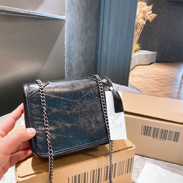 

shoulder bags handbag designer wallet diamond chain letter leather all-match simple western style classic coin purse waist saddle lady cross