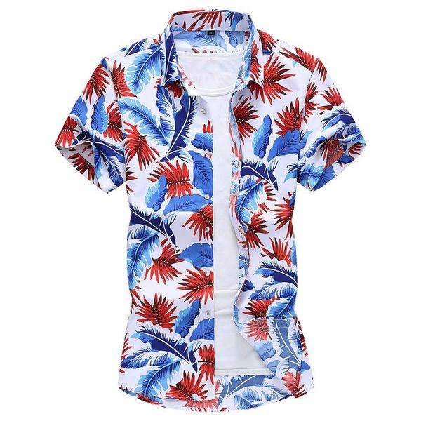 

men's casual shirts a31 exquisite red and blue 3d digital print short sleeve shirt men summer 2021 quality soft smooth luxury chemise h, White;black