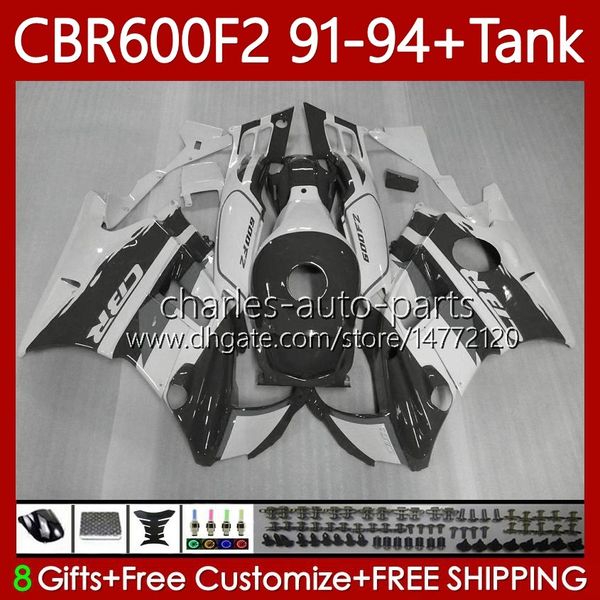 Body Kit für HONDA Karosserie CBR600F2 600CC 600FS 63No.211 CBR 600 600F2 91-94 CBR600 F2 FS CC 91 92 93 94 CBR600FS CBR600-F2 1991 1992 1993 1994 Grau weiße Verkleidung + Tank