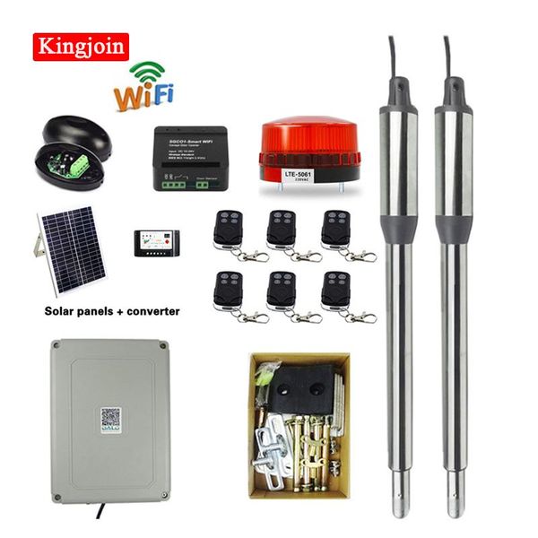 

300kg per leaf dual solar system automatic electrical swing gate door opener motor with controllers(no battery ) fingerprint access co contr