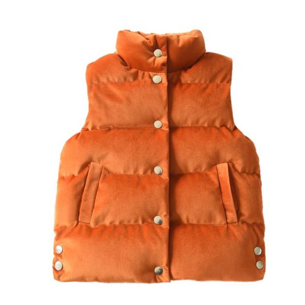 

winter baby girls waistcoat gold velvet padded kids jackets vethick children's clothing single-breasted outerwear, Camo