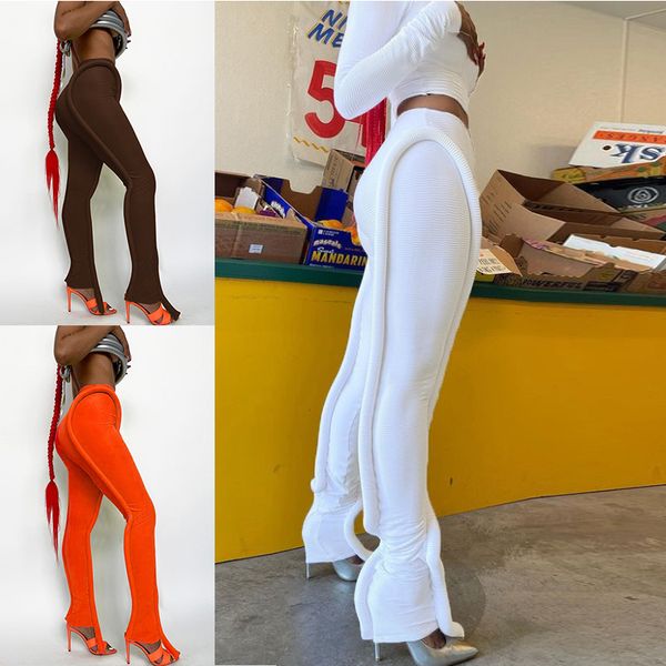 

solid splicing long pants women summer medium waist skinny hipster punk street midnight streetwear trousers, White;red