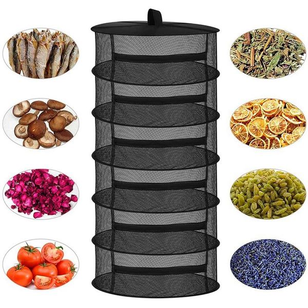 

hangers & racks 6 layer drying rack collapsible mesh hanging net with zipper, s hang buckle,for bud,hydroponic plants
