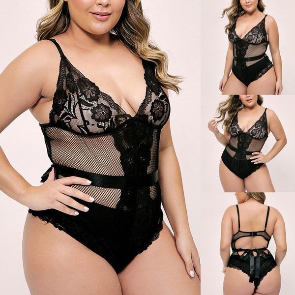 

plus size women lingerie nightwear underwear eyelash big yards babydoll sleeveless loose lace see through sleepwear camisoles & tanks, Black;white