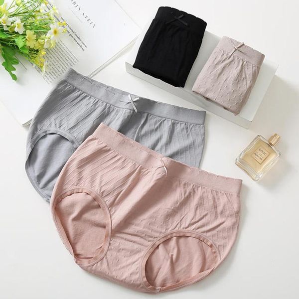 

women's panties finetoo female briefs lady cotton breathable underwear for women girls cute bow design plus size intimates lingerie, Black;pink