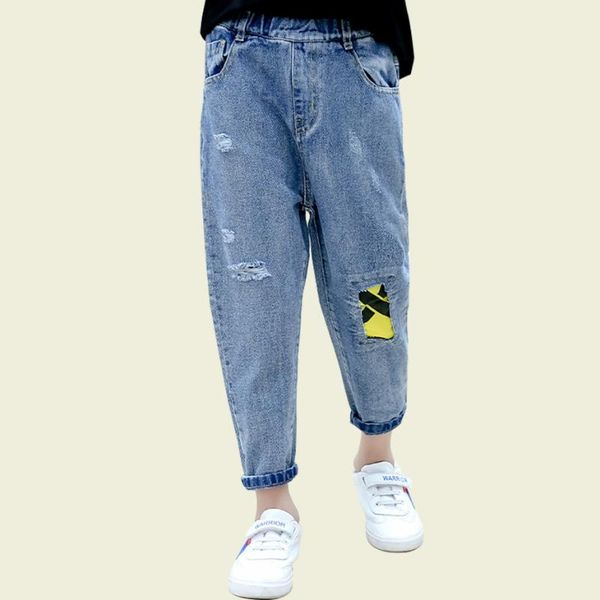 

jeans boy 2021 kids boys spring children's denim clothes 6 8 10 12 14 year, Blue