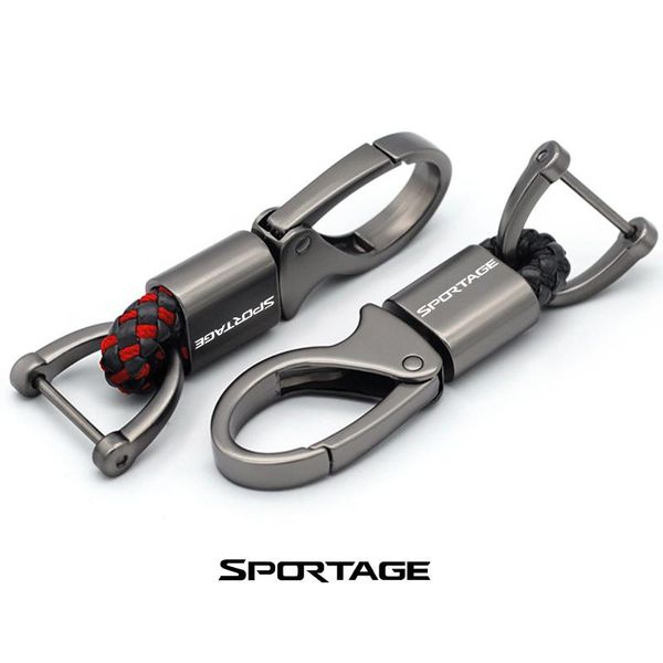 

keychains car metal keychain hand-woven rope leather gifts horseshoe key rings accessories for kia sportage 2010-2021 sl 3 styling, Silver