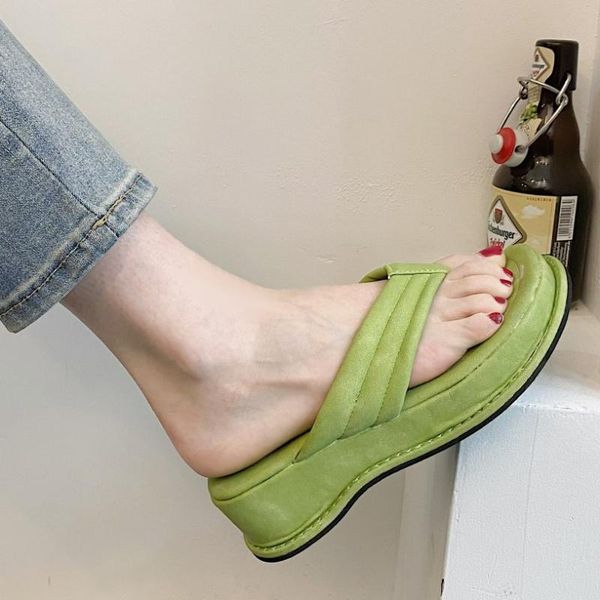 

slippers women outside platform leisure flip flops beach crystal slipper flat shoes slides plus size open toe, Black