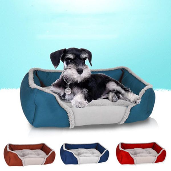 

kennels & pens dog bed mat pet sofa cat beds waterproof bottom soft fleece warm house winter kennel nest