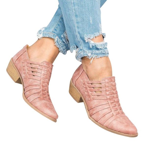 

boots 2021 ankle ladies solid zippers women's classic pointed toe shoes female casual comfortable hollow out footwear plus size, Black