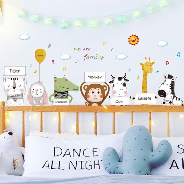 

wall stickers style children's room decorative giraffe monkey cartoon decor