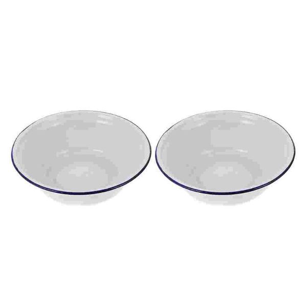 

bowls 2pcs thickened soup basins practical enamel kitchenware