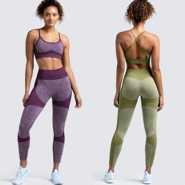 

yoga outfit seamless set women fitness clothing gym female sportswear high waist leggings sports suits tracksuit workout clothes