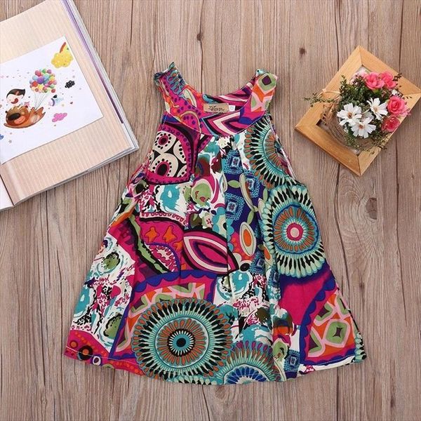 

toddler kid baby girl dresses summer lace crochet bohemian princess party pageant 2 7t, Red;yellow