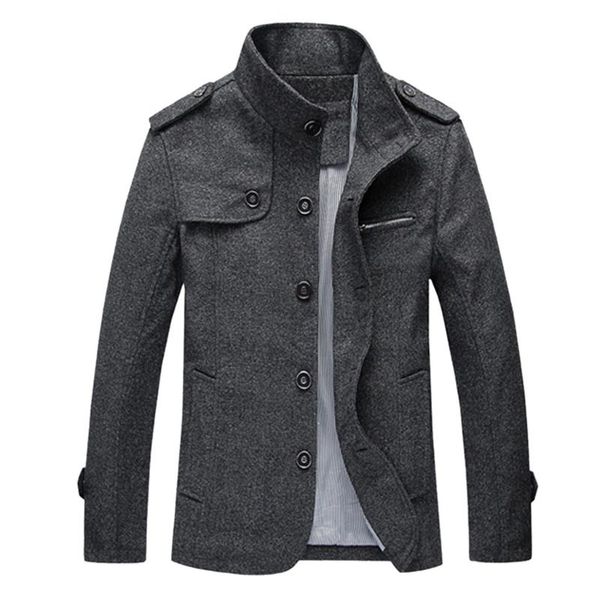 

men's jackets fashion men casual long sleeve turn-down collar jacket outwear woolen coat male thickening sweater winter 8.13, Black;brown