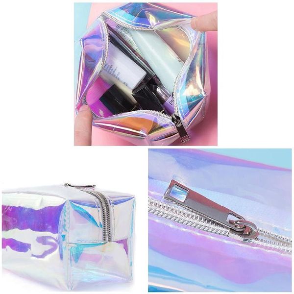 

holographic makeup bag cosmetic travel toiletry organizer purse for women sale-wt bags & cases