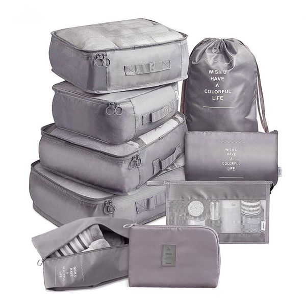 

storage bags 9 pieces set travel organizer suitcase packing cases portable luggage clothes shoe tidy pouch