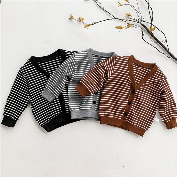 

jackets toddler baby boys color block cotton cardigan, children spring fall button-down stripe print long sleeve v-neck knitwear, Blue;gray