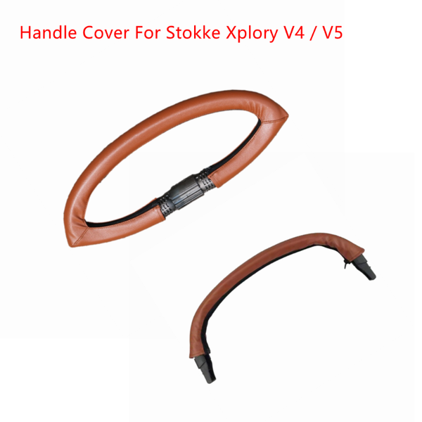 

stroller parts & accessories 2pcs pu leather for stokke xplory v4 / v5 baby armrest protective case covers carriage pram handle