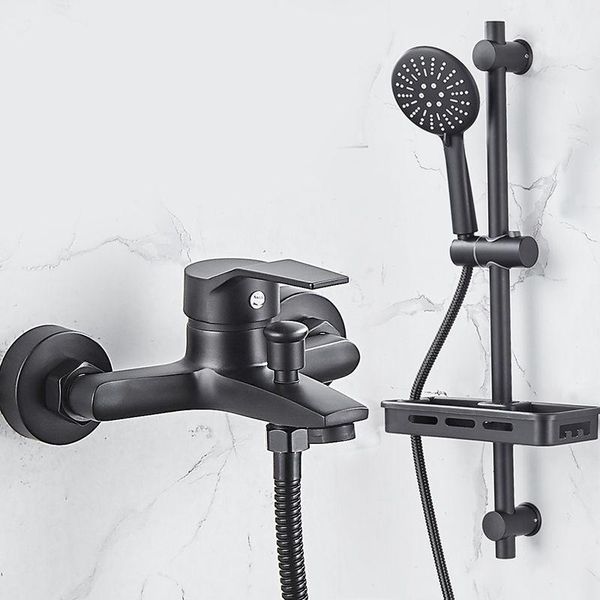 

bathroom shower sets black simple set household copper bath faucet, nozzle