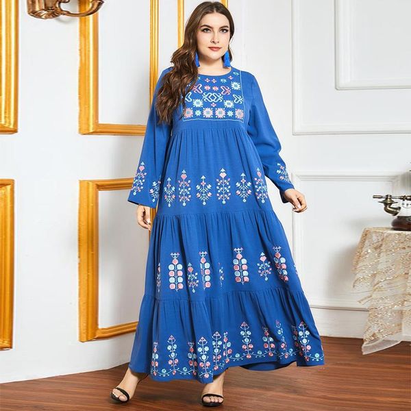 

maxi dress for women o neck long sleeve arabic muslim oman turkey clothes ethnic clothing, Red