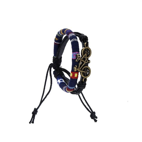 

bracelet fashion diy simple woven leather , multi-layer suit, Golden;silver