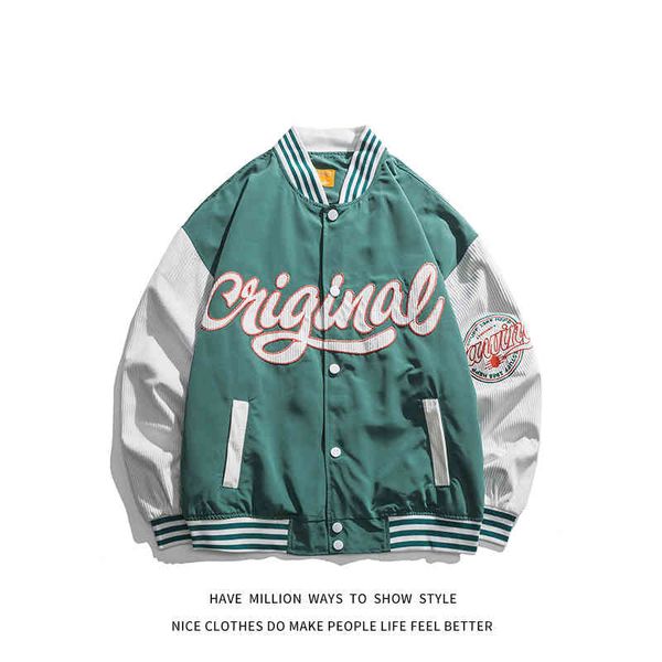 

men's jackets baseball jacket, male / female pilot type, spring and autumn, light, embroidery, Black;brown